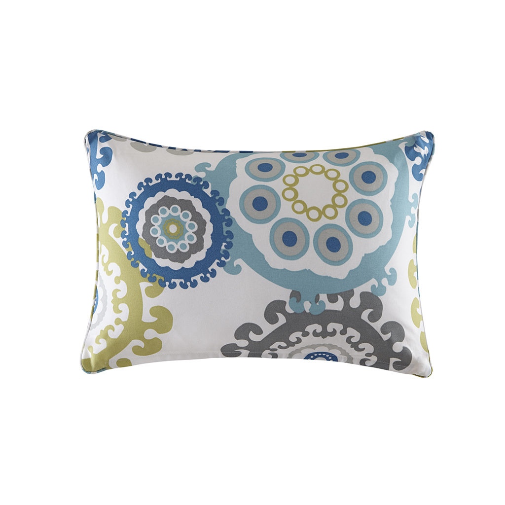 

Madison Park - Laguna Printed Medallion 3M Scotchgard Outdoor Oblong Pillow - Blue - 14x20