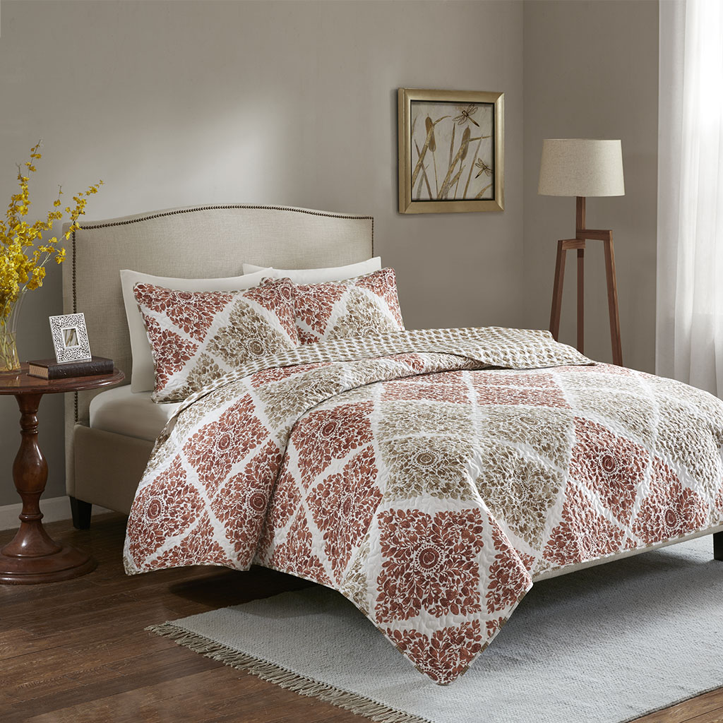 

Madison Park - Claire Coverlet Mini Set - Spice - Queen
