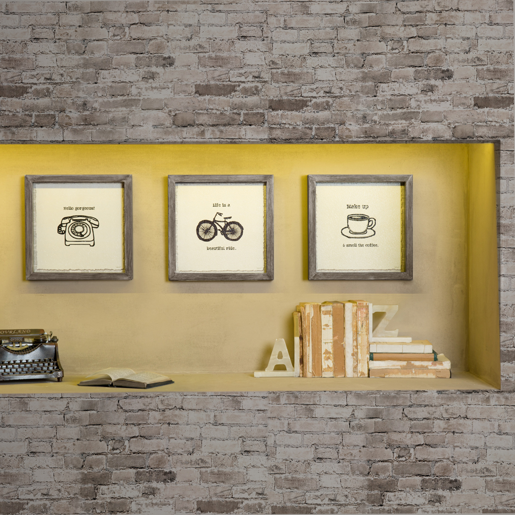 

Intelligent Design - Morning News Framed Gel Coat 3 Piece Set - Black/White - See below
