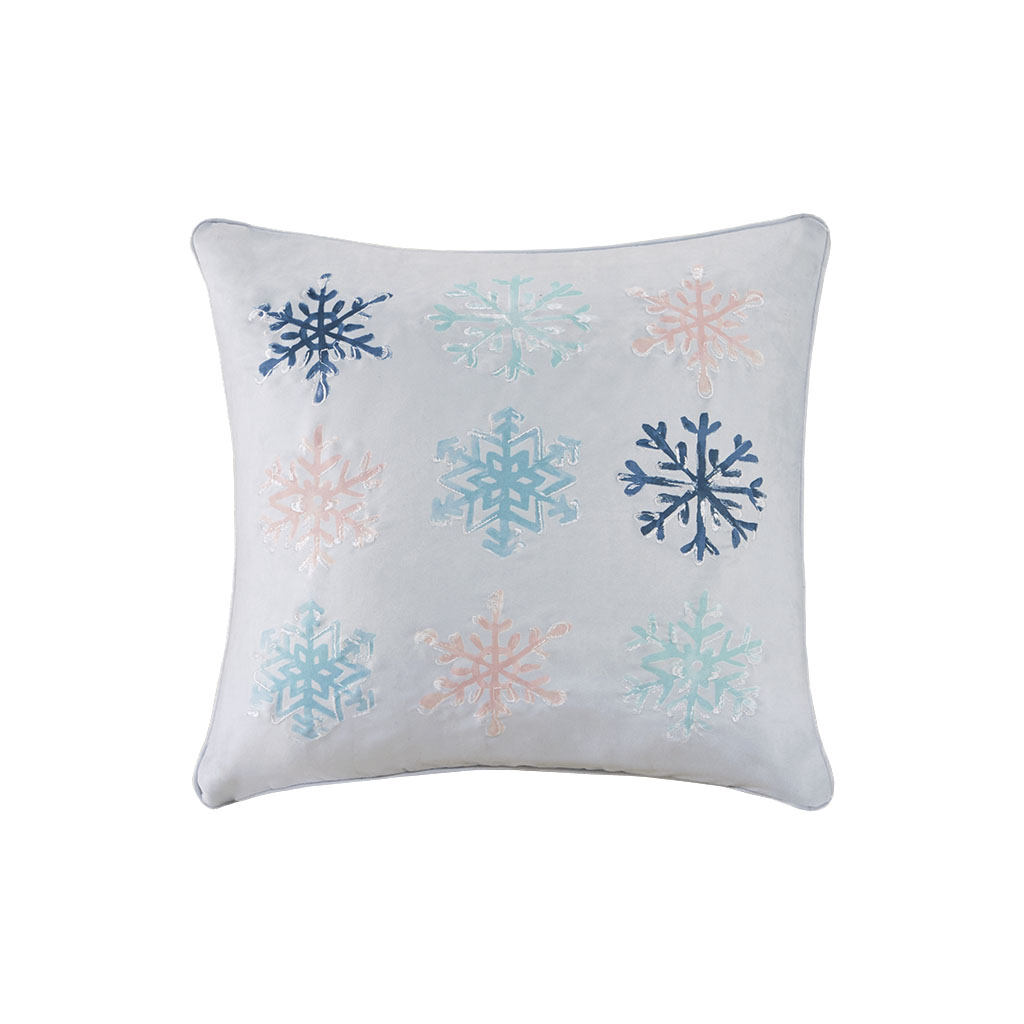 

Madison Park - Minty Snowflakes Square Dec Pillow - Grey - 20x20