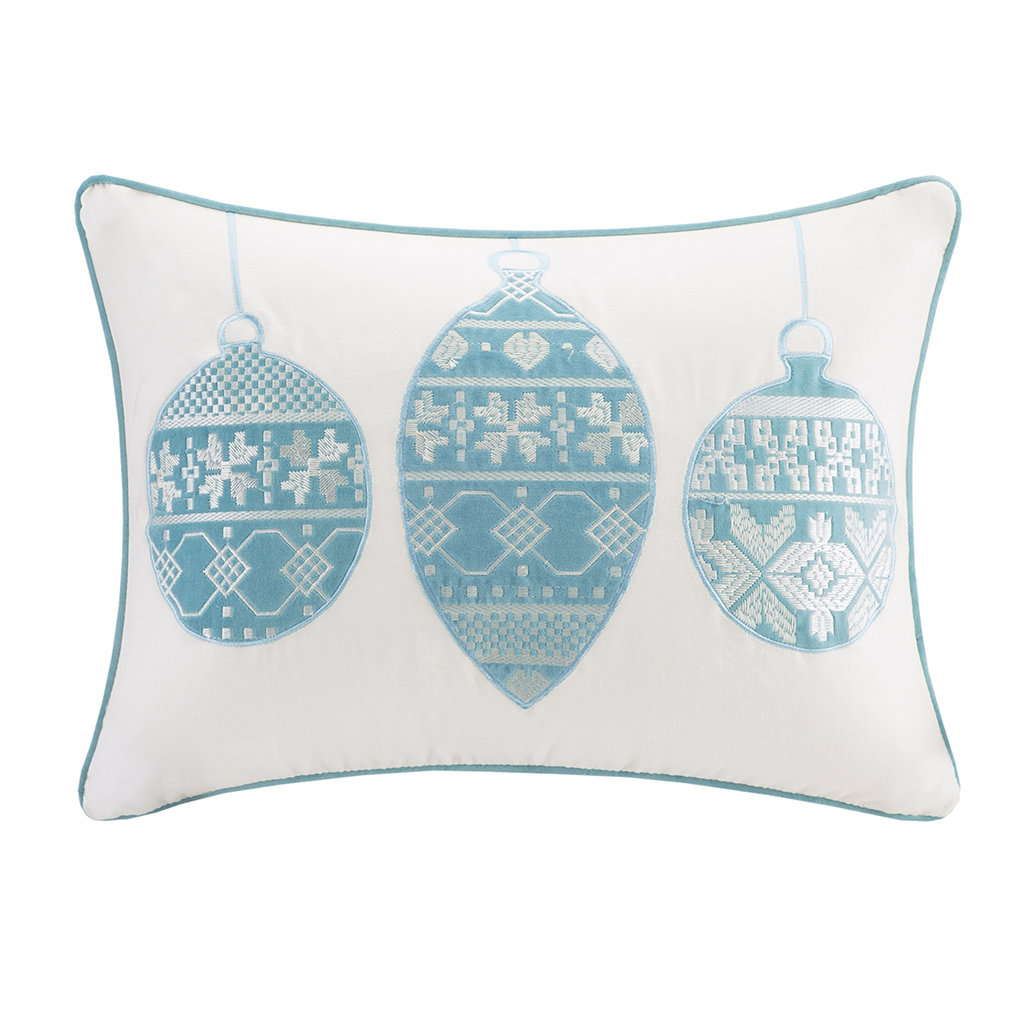 

Madison Park - Velvet Ornament Oblong Pillow - Aqua - 14x20