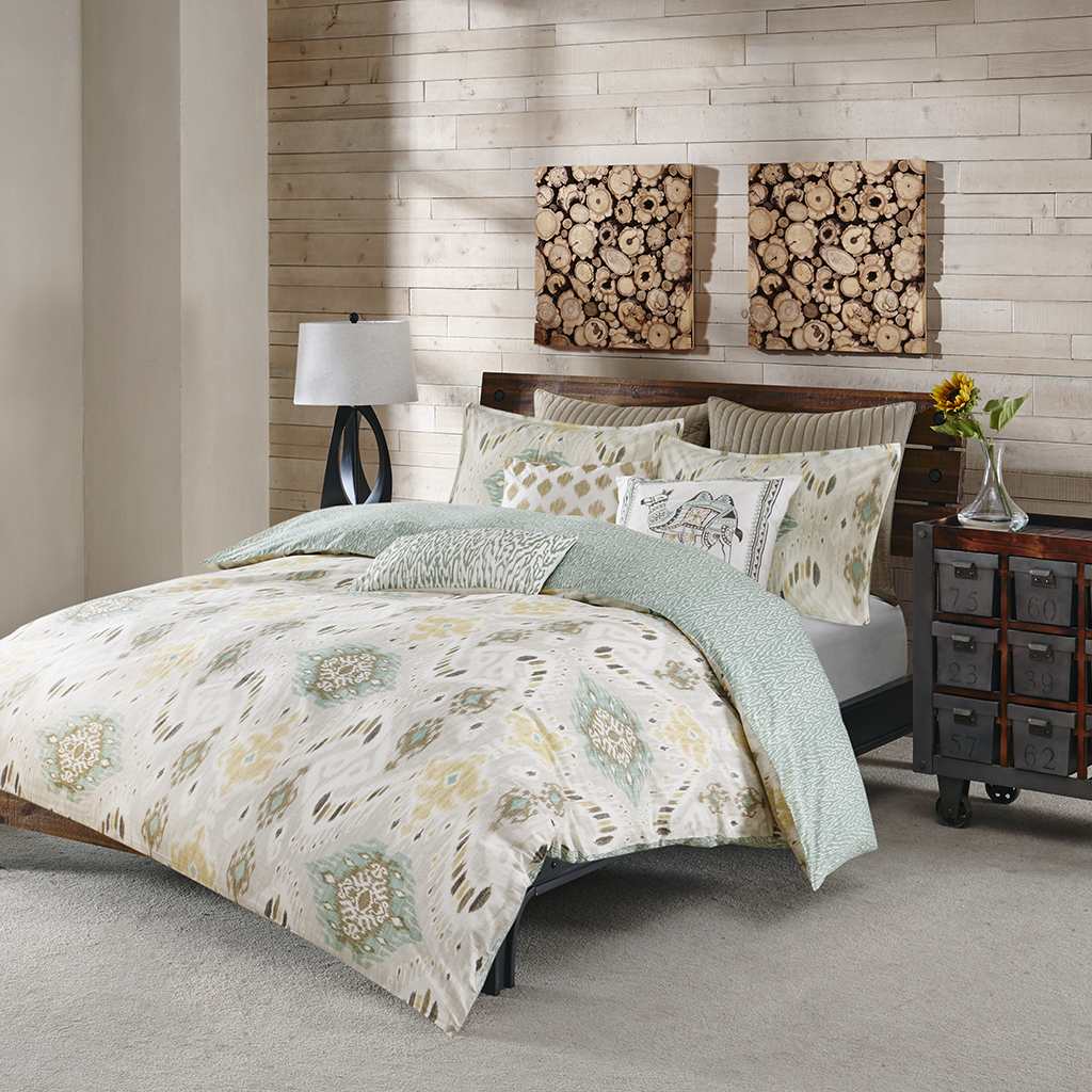 

INK+IVY - Nia 3 Piece Duvet Cover Mini Set - Seafoam - King/Cal King