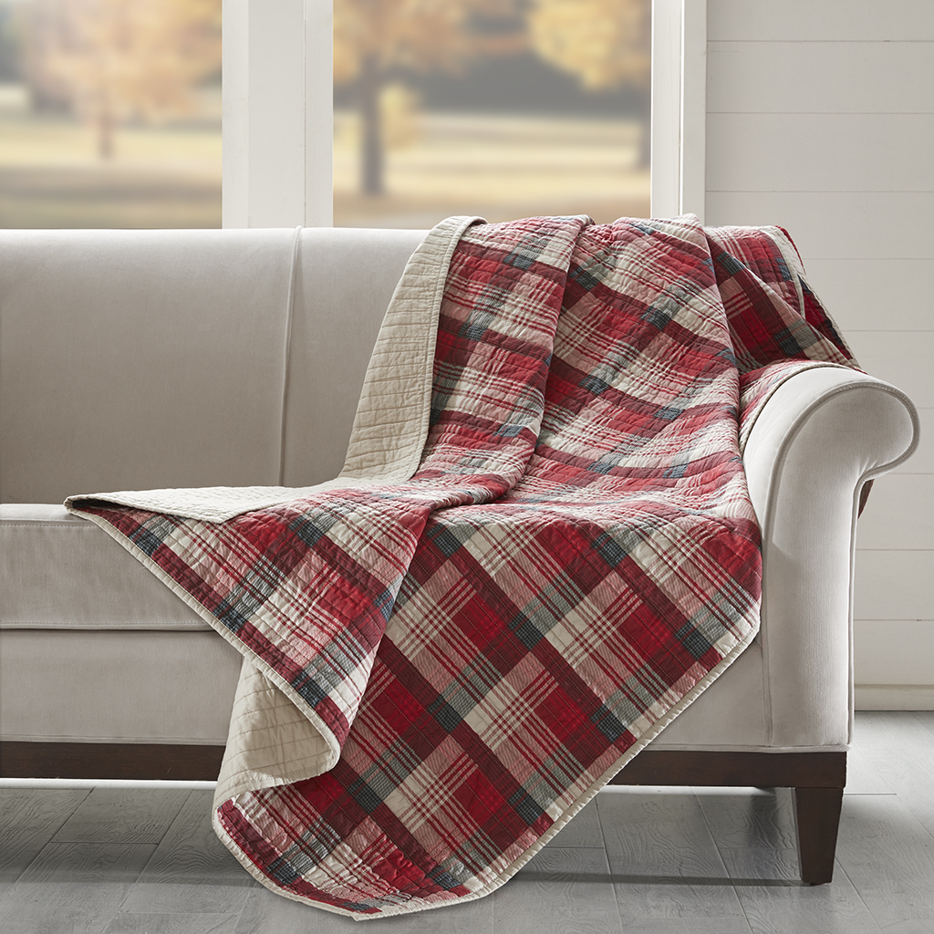 

Woolrich - Tasha Quilted Throw - Red - 50x70