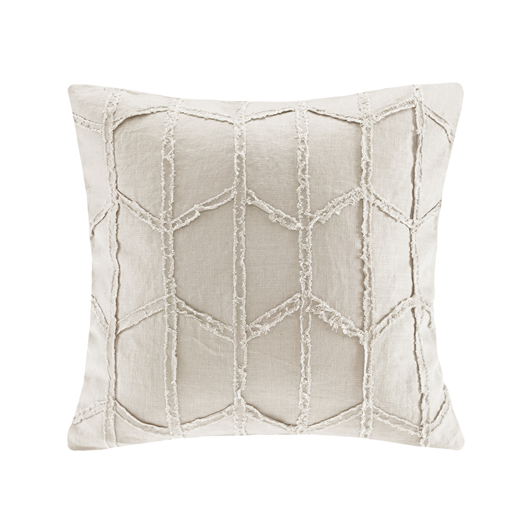 

Harbor House - Frayed Geo Linen Square Dec Pillow - Linen - 20x20