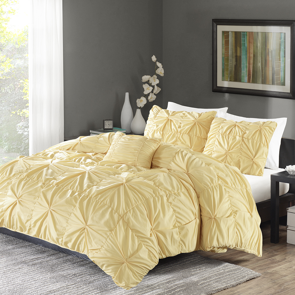 

Home Essence - Natalie Duvet Cover Mini Set - Yellow - Full/Queen