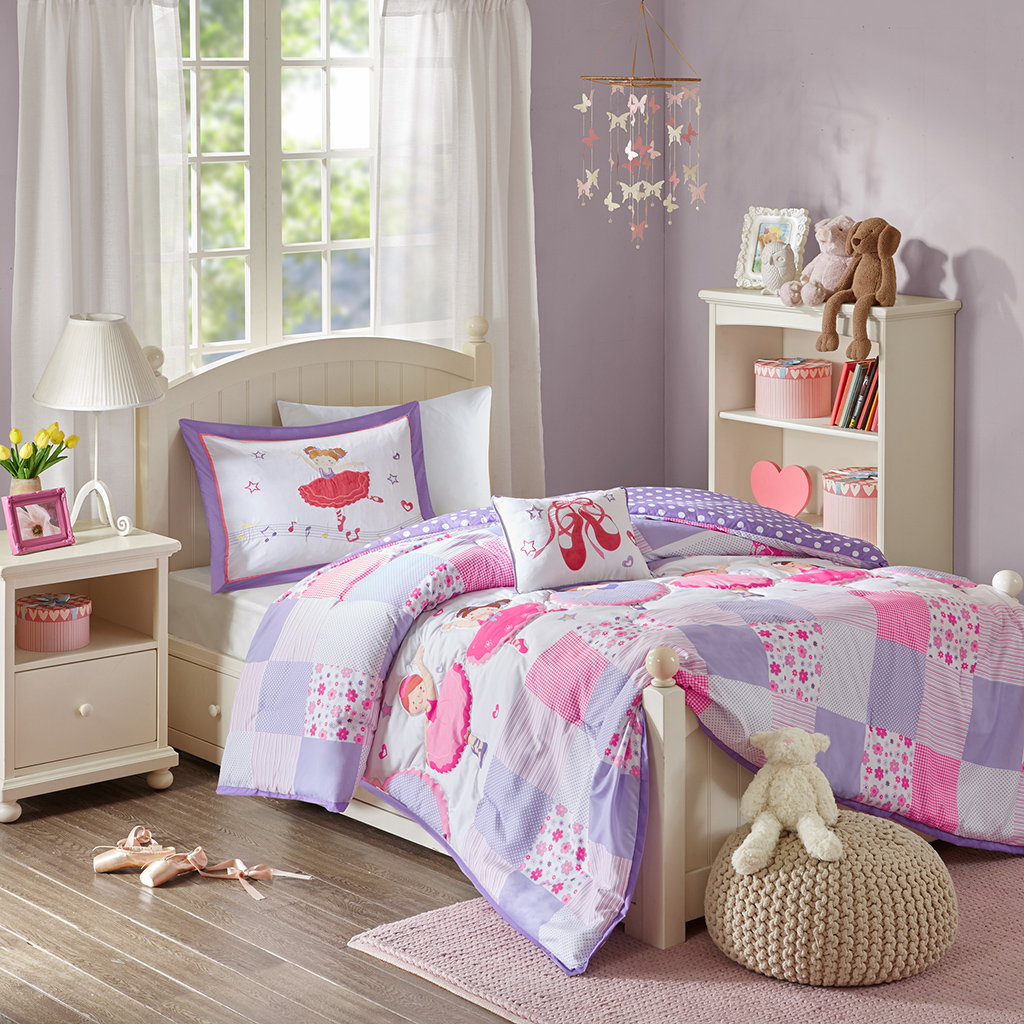 

Mi Zone Kids - Twirling Tutu Comforter Set - Purple - Full/Queen