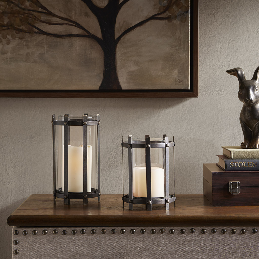 

Madison Park - Abbott Black Metal Frame Candleholder - Black - Large
