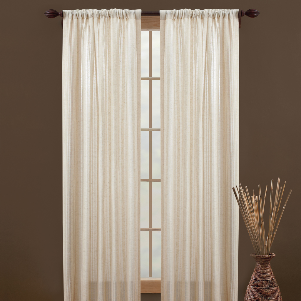 

Madison Park - B.Smith Maui Rod Pocket Curtain - Linen - 50x84