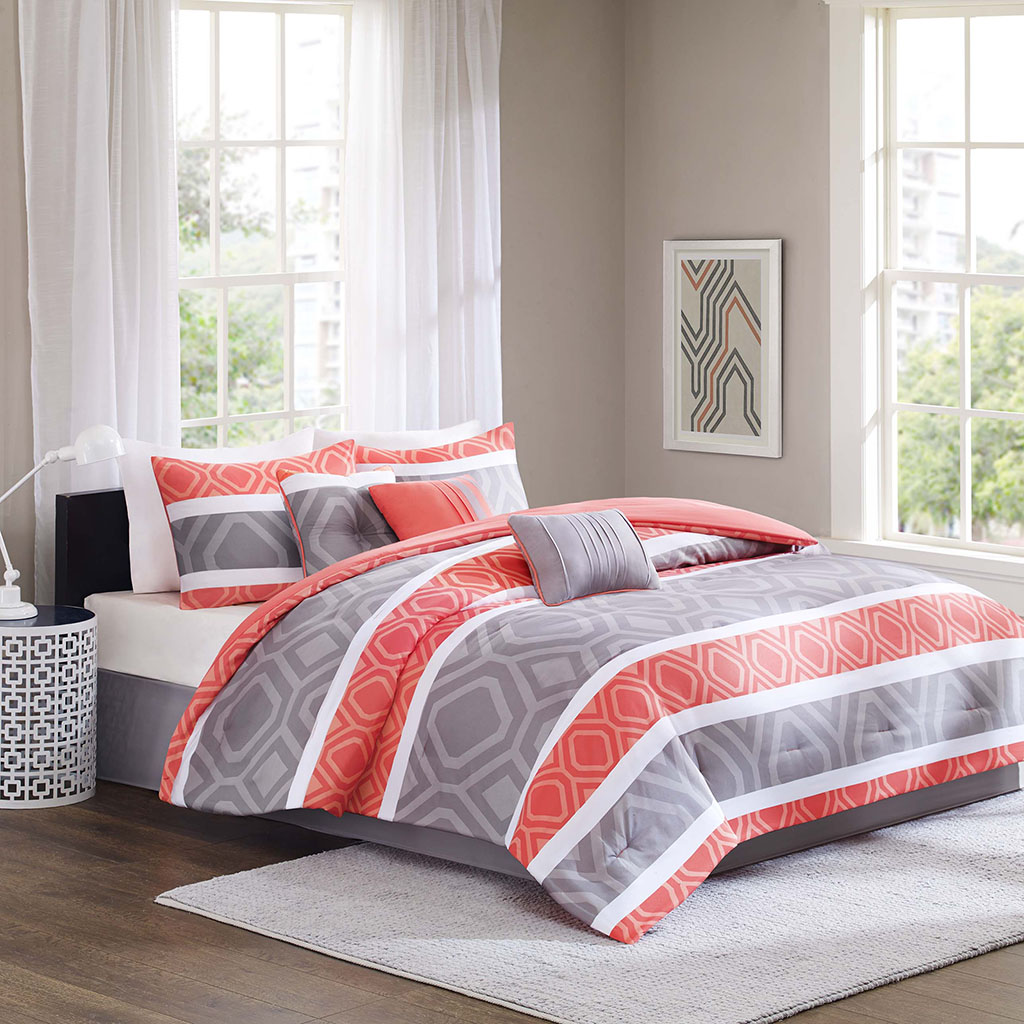 

Home Essence - Delaney 7 Piece Comforter Set - Grey - King