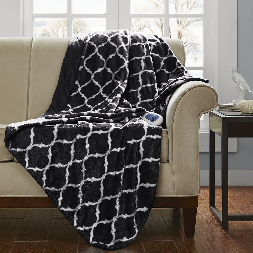 

Beautyrest - Heated Ogee Throw - Black - 60x70