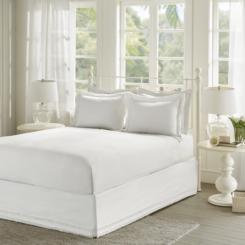 

Madison Park Essentials - Ruffled Bedskirt and Shams Set - White - King