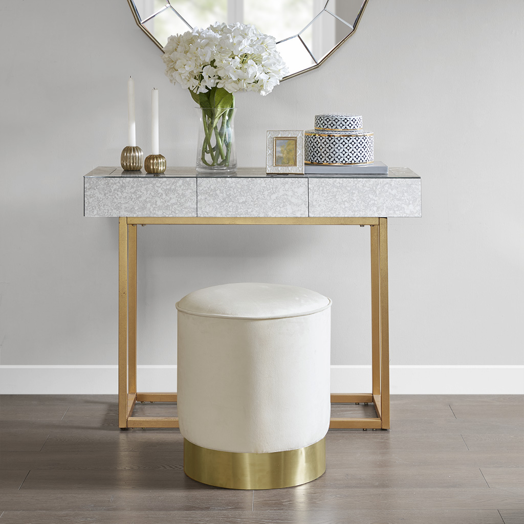 

Madison Park - Daze Ottoman - Cream - See below
