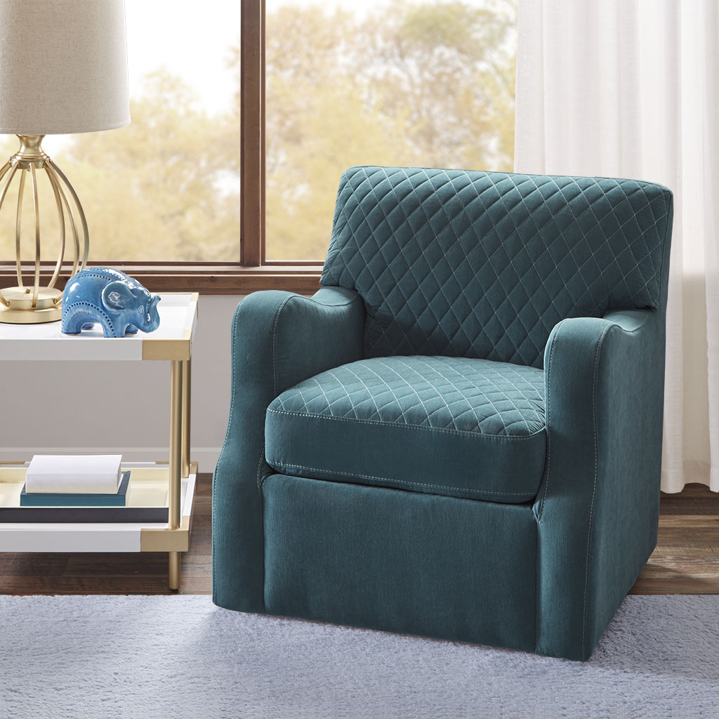

Madison Park - Jada Swivel Chair - Blue - See below