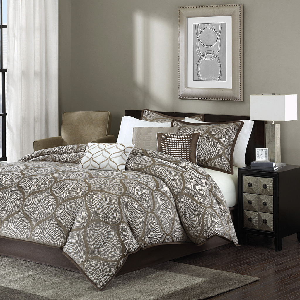 

Madison Park - Amara 7 Piece Comforter Set - Brown - Cal King