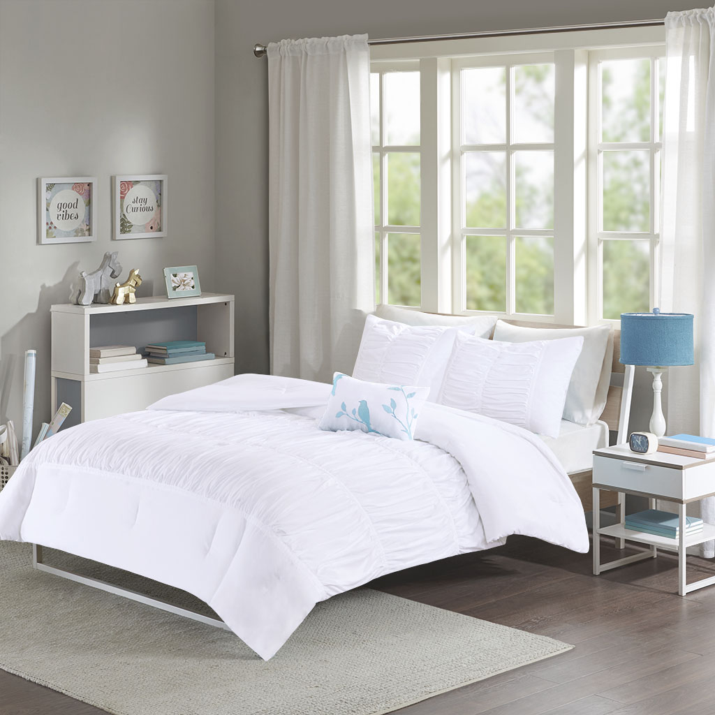 

Mi Zone - Mirimar Comforter Set - White - Twin/Twin XL