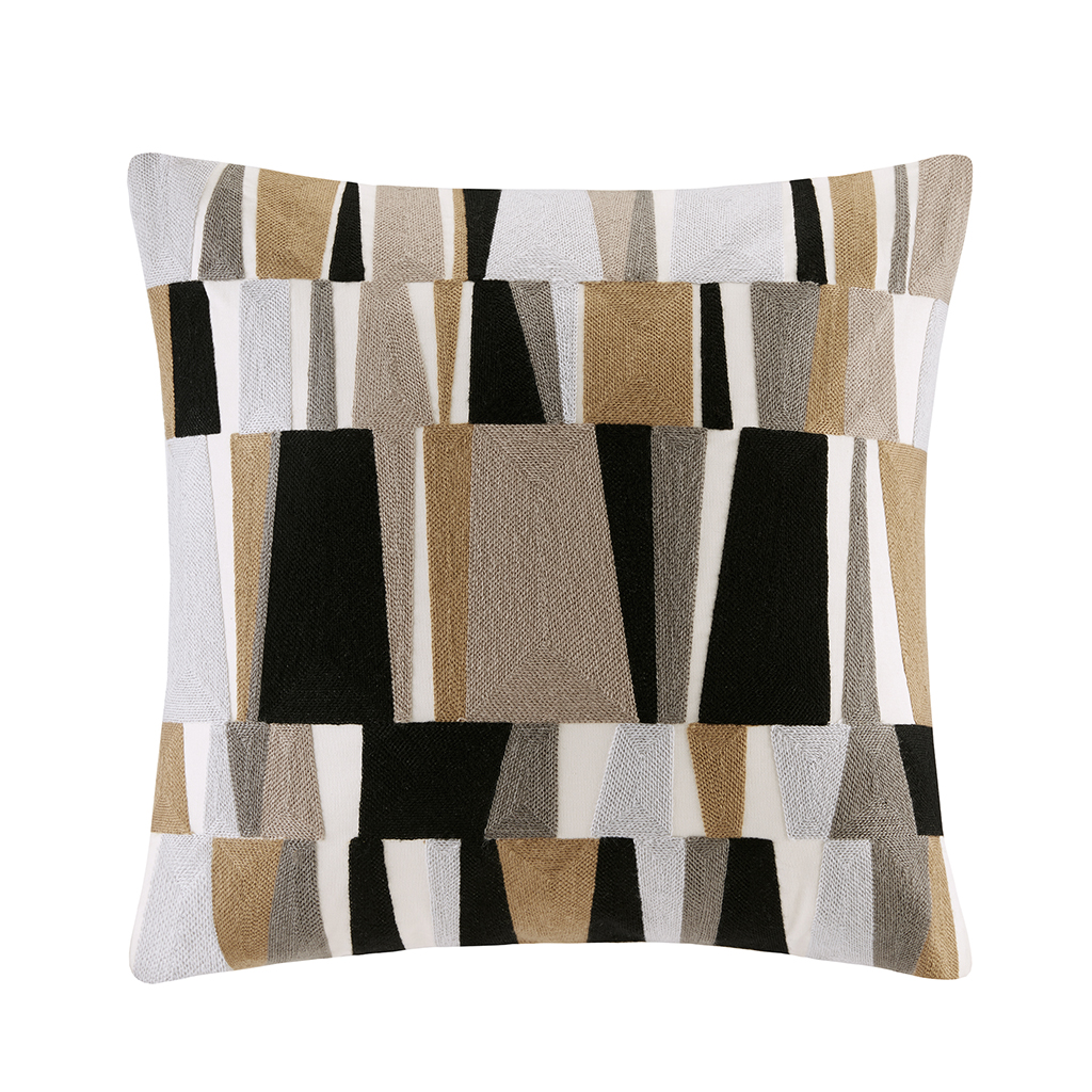 

INK+IVY - Lars Embroidered Stripe Decorative Pillow - Natural - 20x20