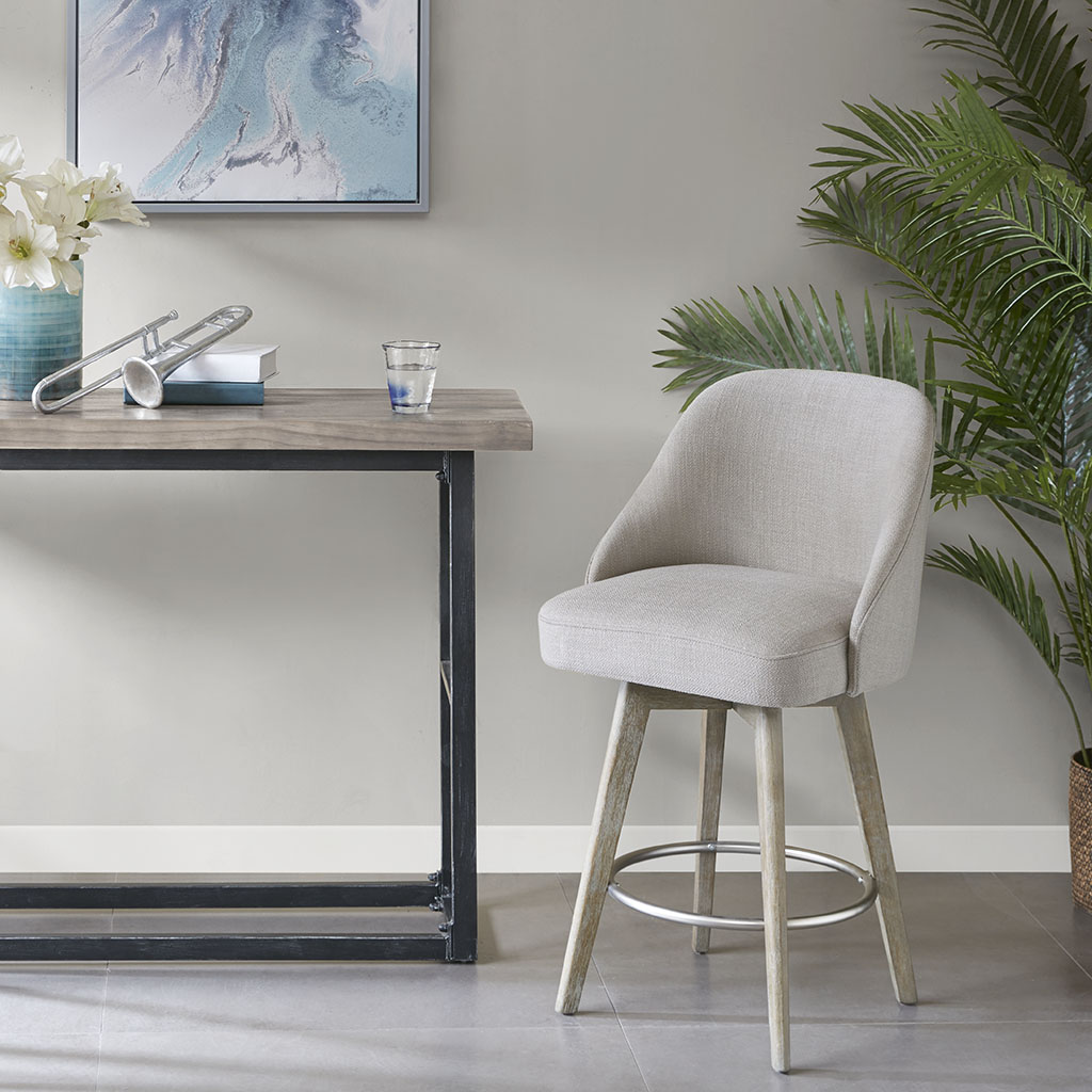 

Madison Park - Pearce Counter Stool With Swivel Seat - Grey - See below