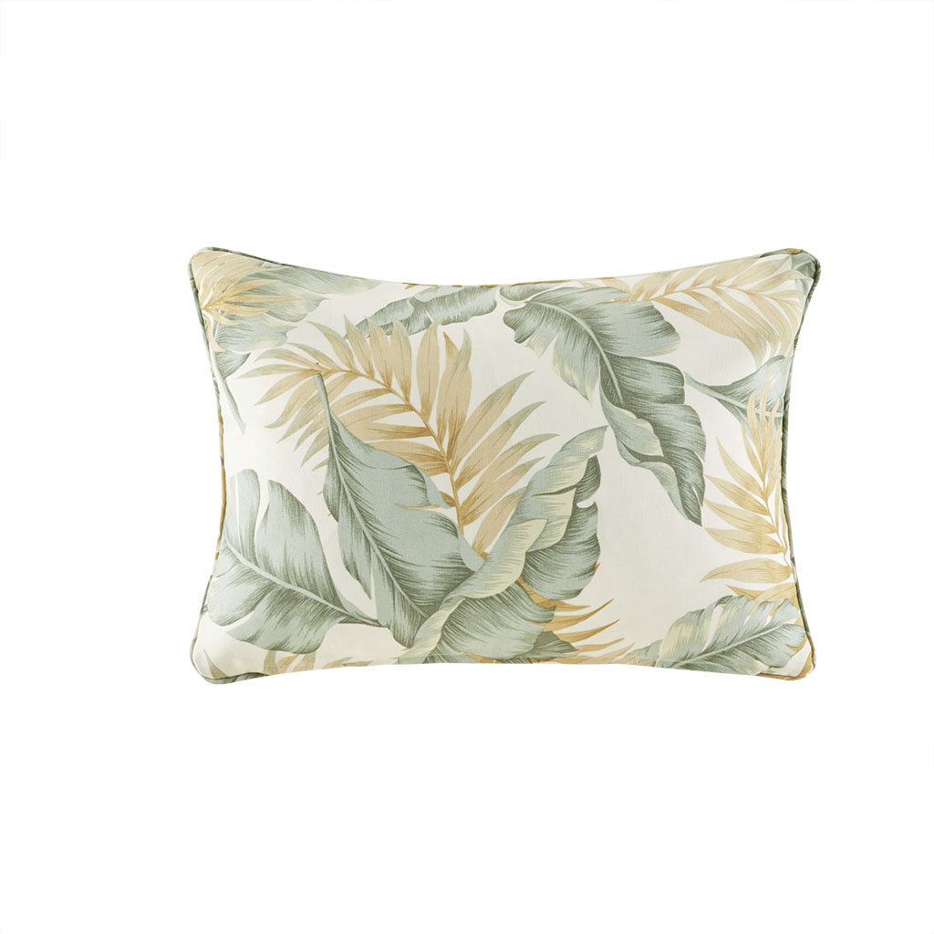 

Madison Park - Coco Printed Leaf 3M Scotchgard Outdoor Oblong Pillow - Green - 14x20