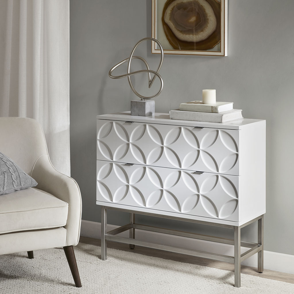 

Madison Park - Sonata Accent Chest with 2 Drawers - White - See below