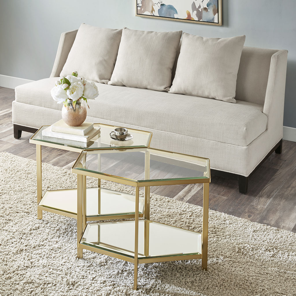

Madison Park - Farrah Bunching Table - Gold - See below
