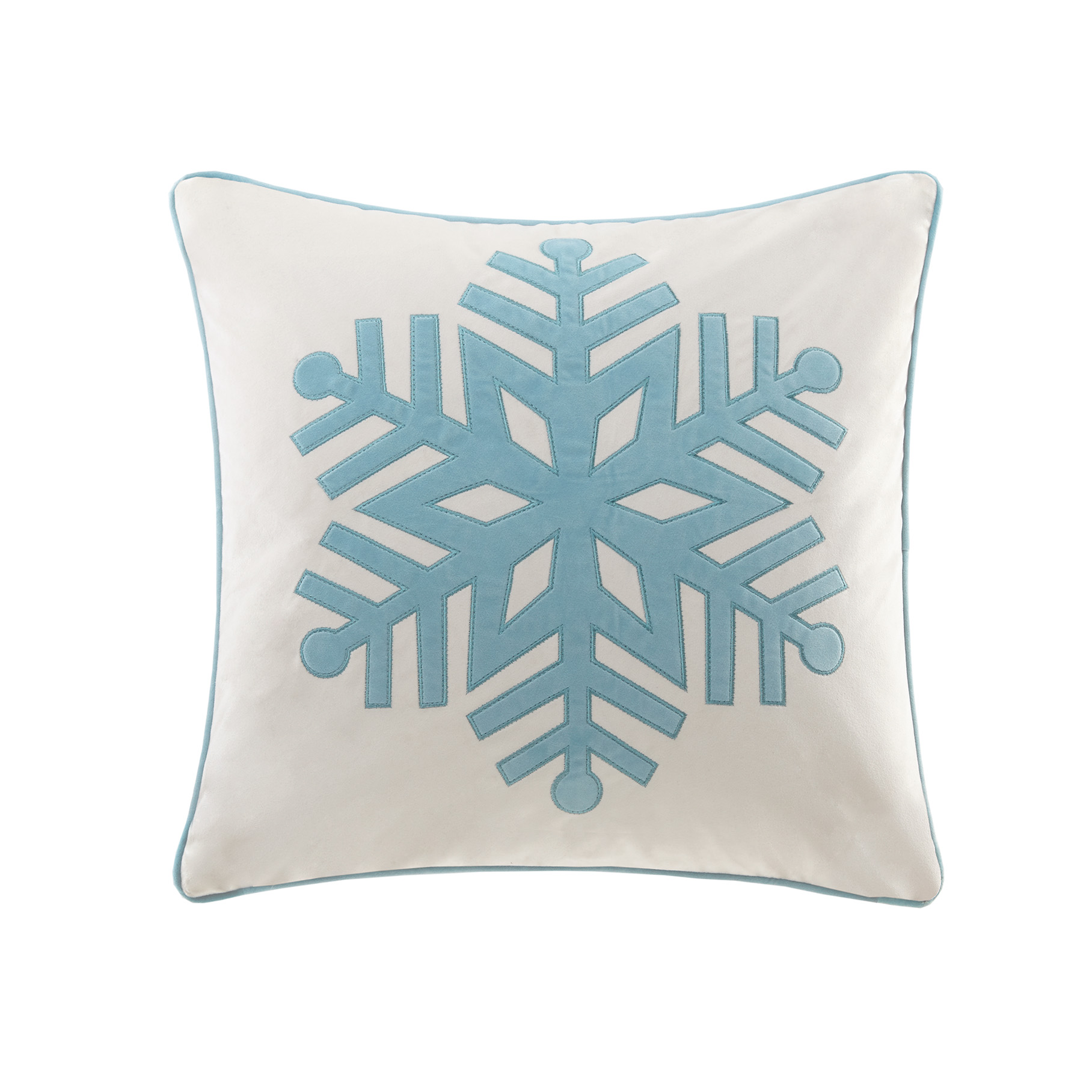 

Madison Park - Velvet Snowflake Square Pillow - Ivory - 20x20