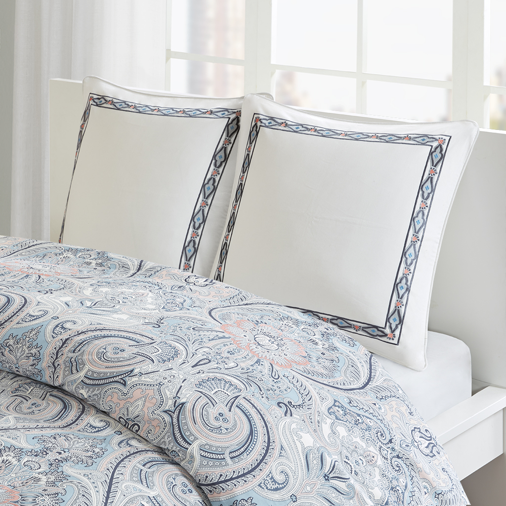 

Echo Design - Avalon Embroidered Cotton Euro Sham - White - 26x26