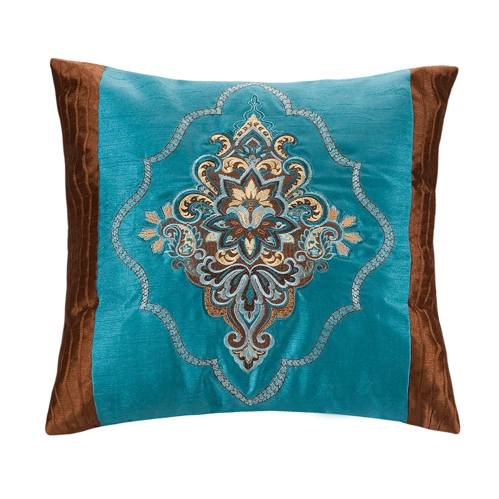 

Avenue 8 - Paisley Square Pillow - Teal - 18x18