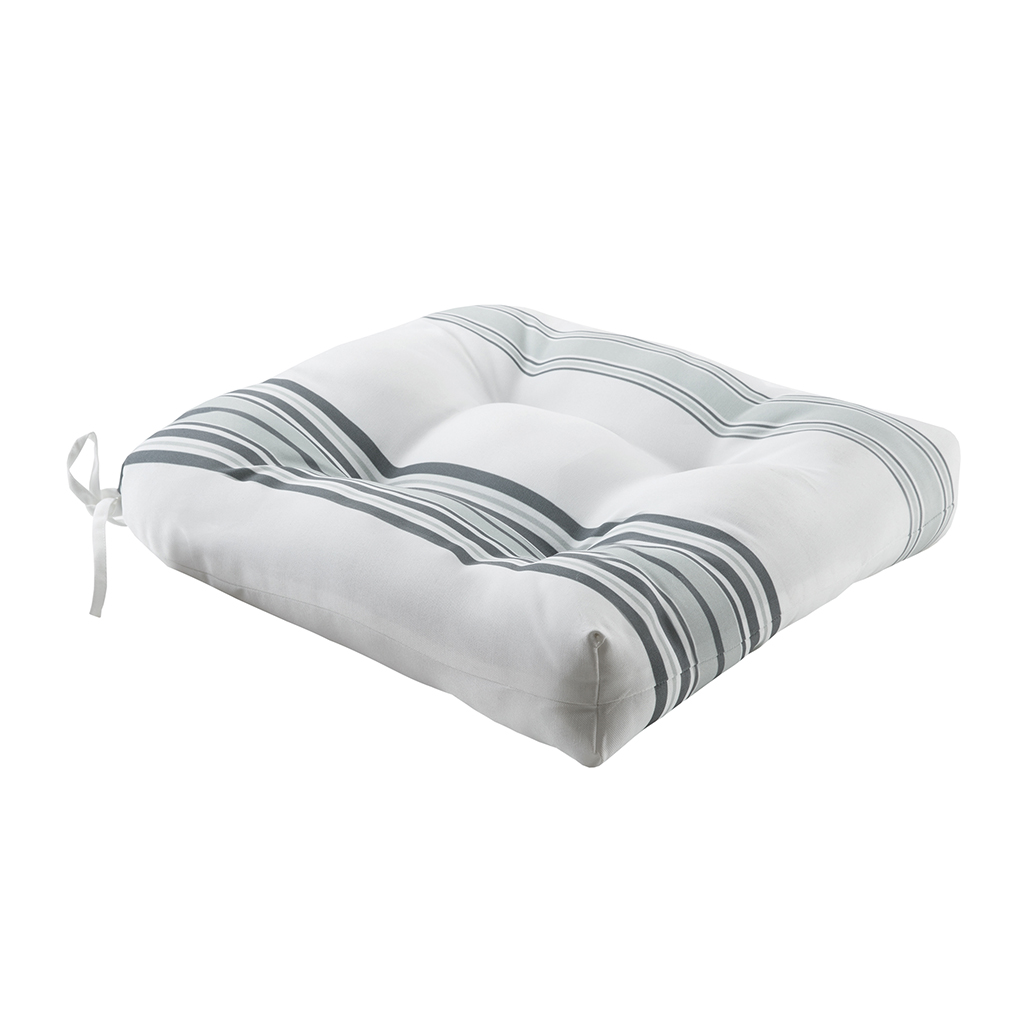 

Madison Park - Newport Printed Stripe 3M Scotchgard Outdoor Seat Cushion - Grey - 20x20x3