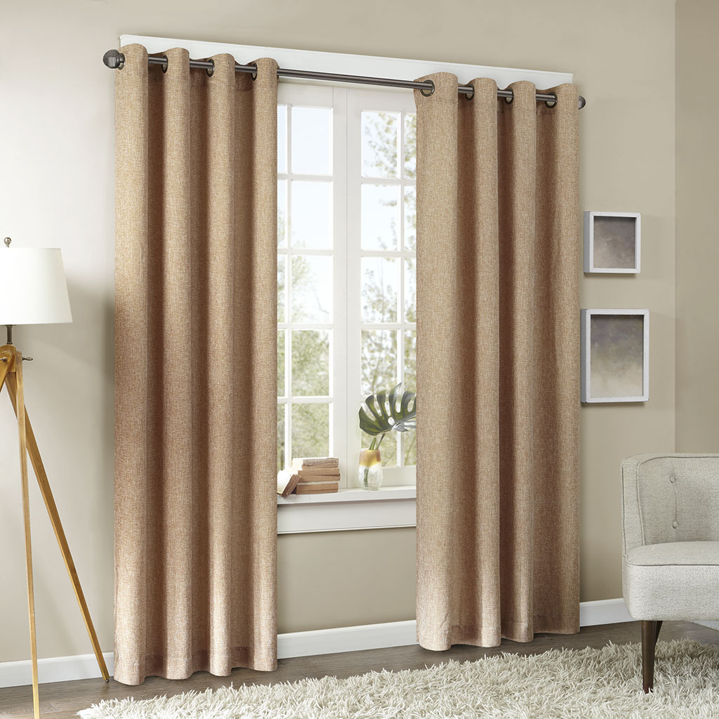 

Madison Park - Easton Texture Printed Window Curtain - Orange - 63" Panel