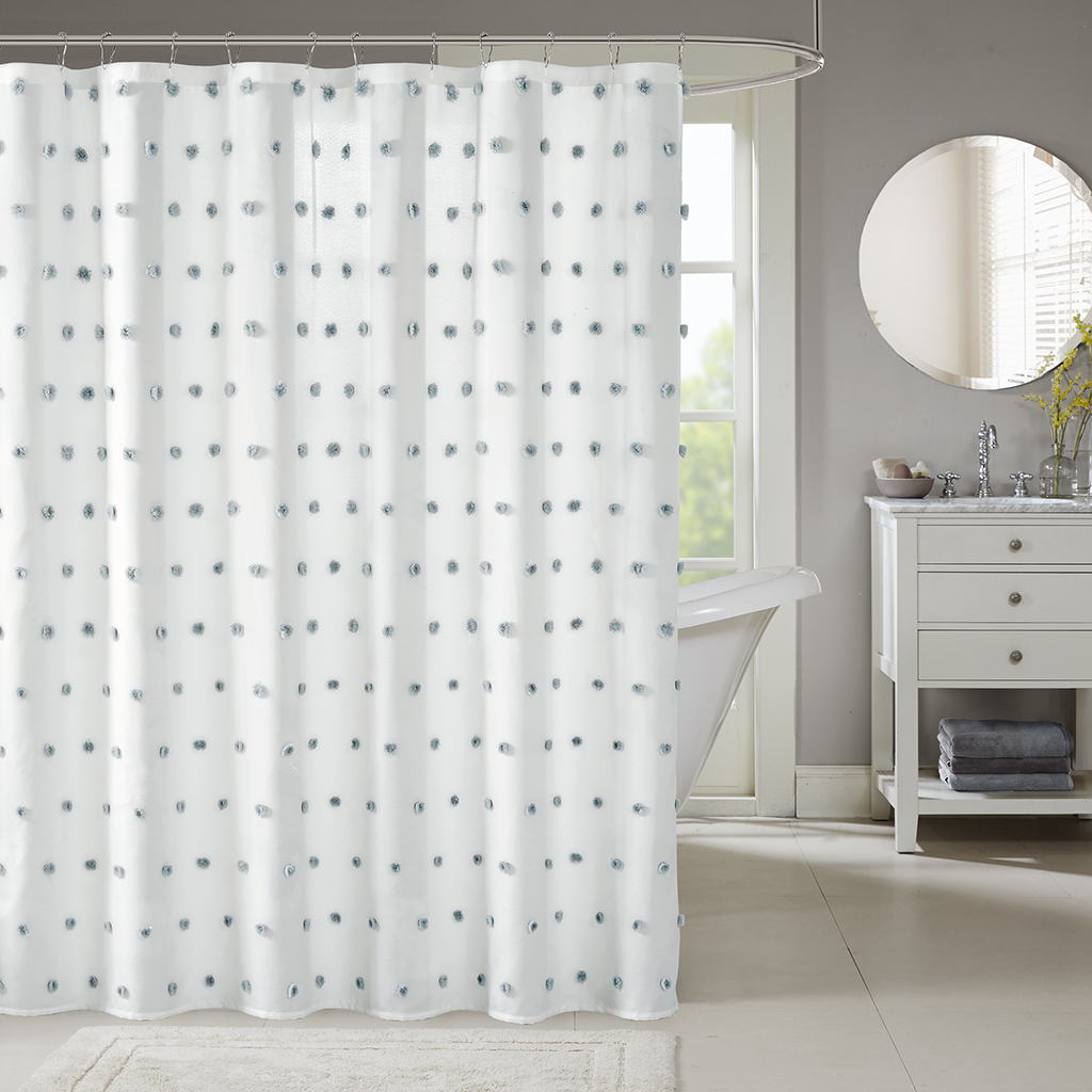 

Madison Park - Sophie Shower Curtain - Dusty Blue - 72x72