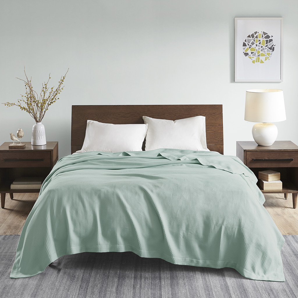 

Madison Park - 100% Certified Egyptian Cotton Blanket - Seafoam - King