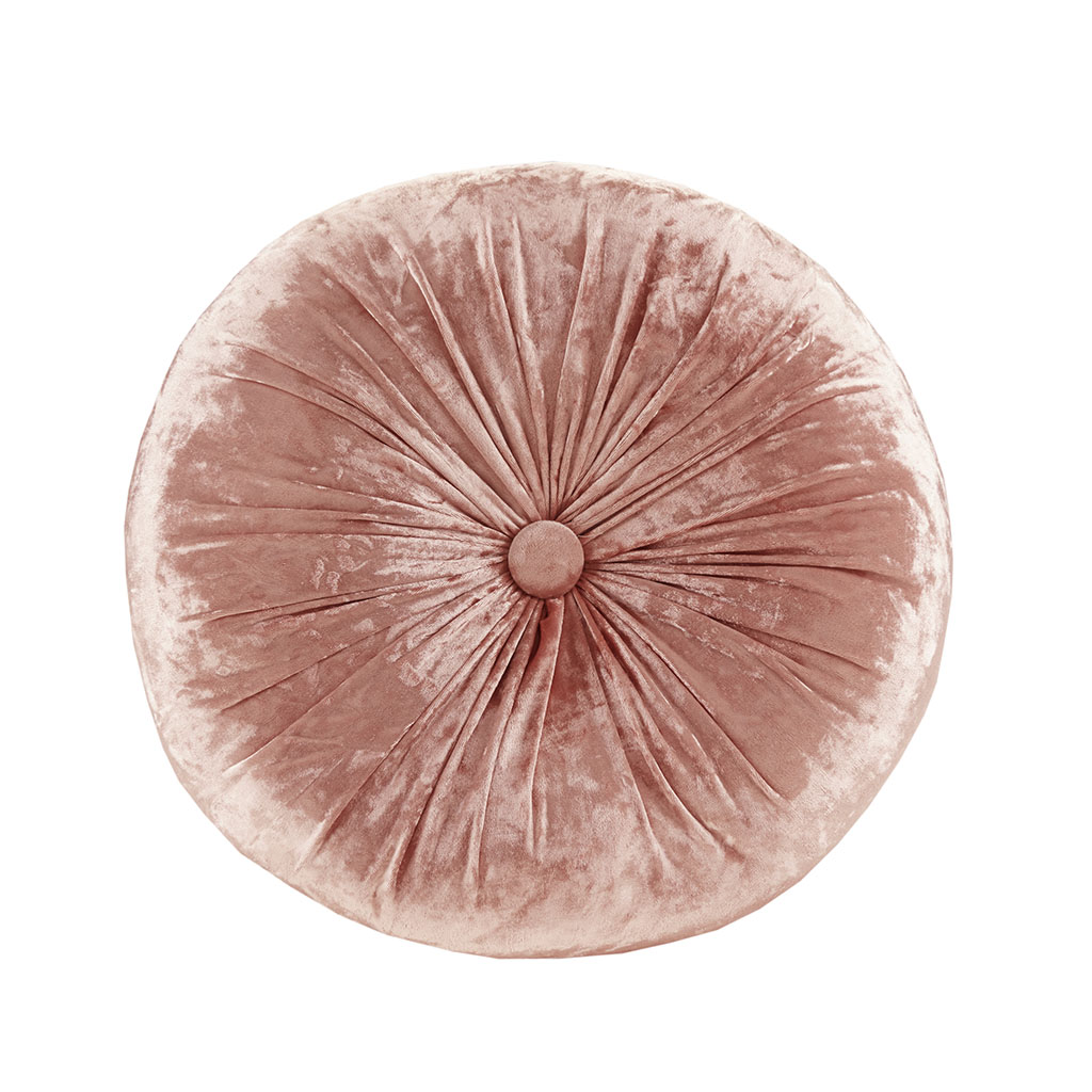 

Intelligent Design - Ariana Round Crushed Velvet Decorative Pillow - Blush - 16x16x3