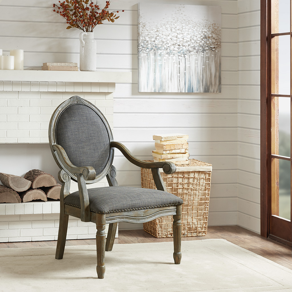 

Madison Park - Brentwood Exposed Wood Arm Chair - Grey - See below