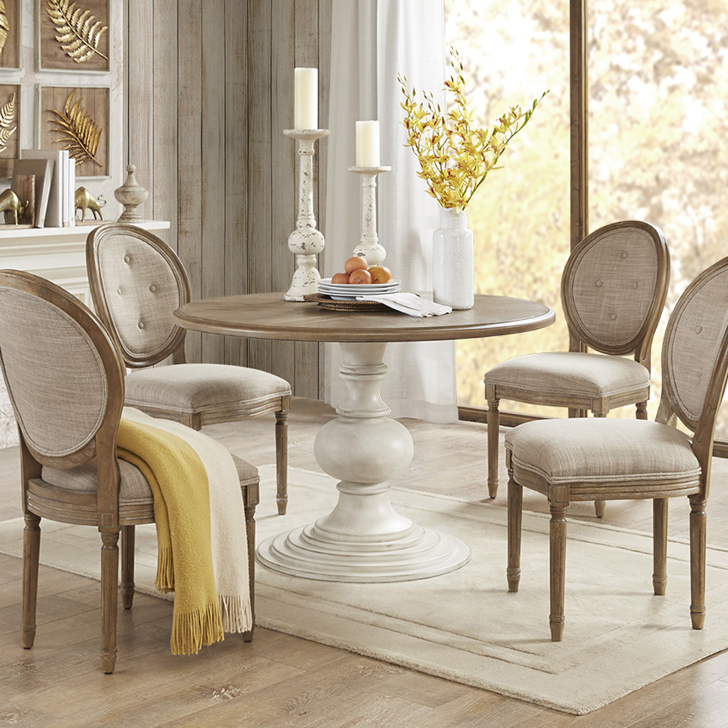 

Madison Park - Lexi Dining Table - Reclaimed Walnut/Antique Cream - See below