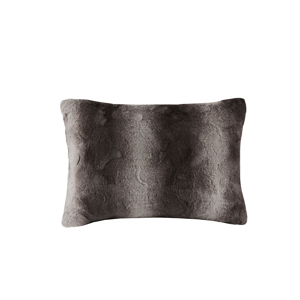 

Madison Park - Zuri Faux Fur Oblong Pillow - Chocolate - 14x20