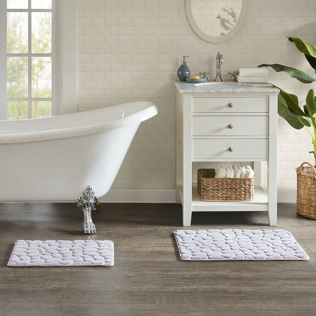 

Madison Park Essentials - Pebble Embossed Memory Foam Rug - Grey - 16x24