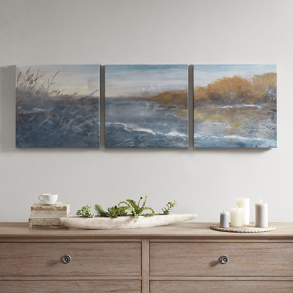 

Madison Park - River Side Gel Coated Canvas Set of 3 - Multi - See below