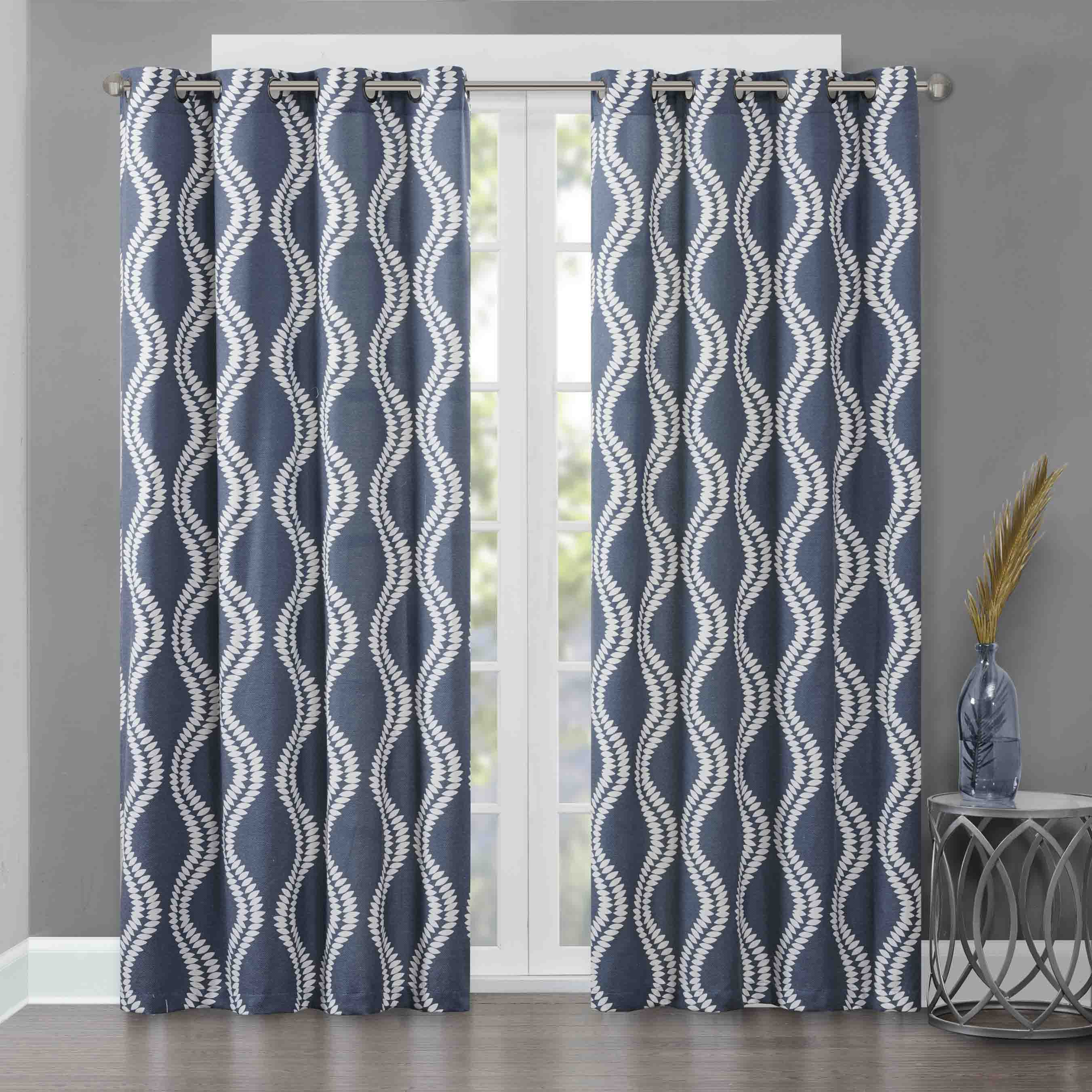 

Echo Design - Echo Romulus Window Curtain Pair - Navy - 50x84