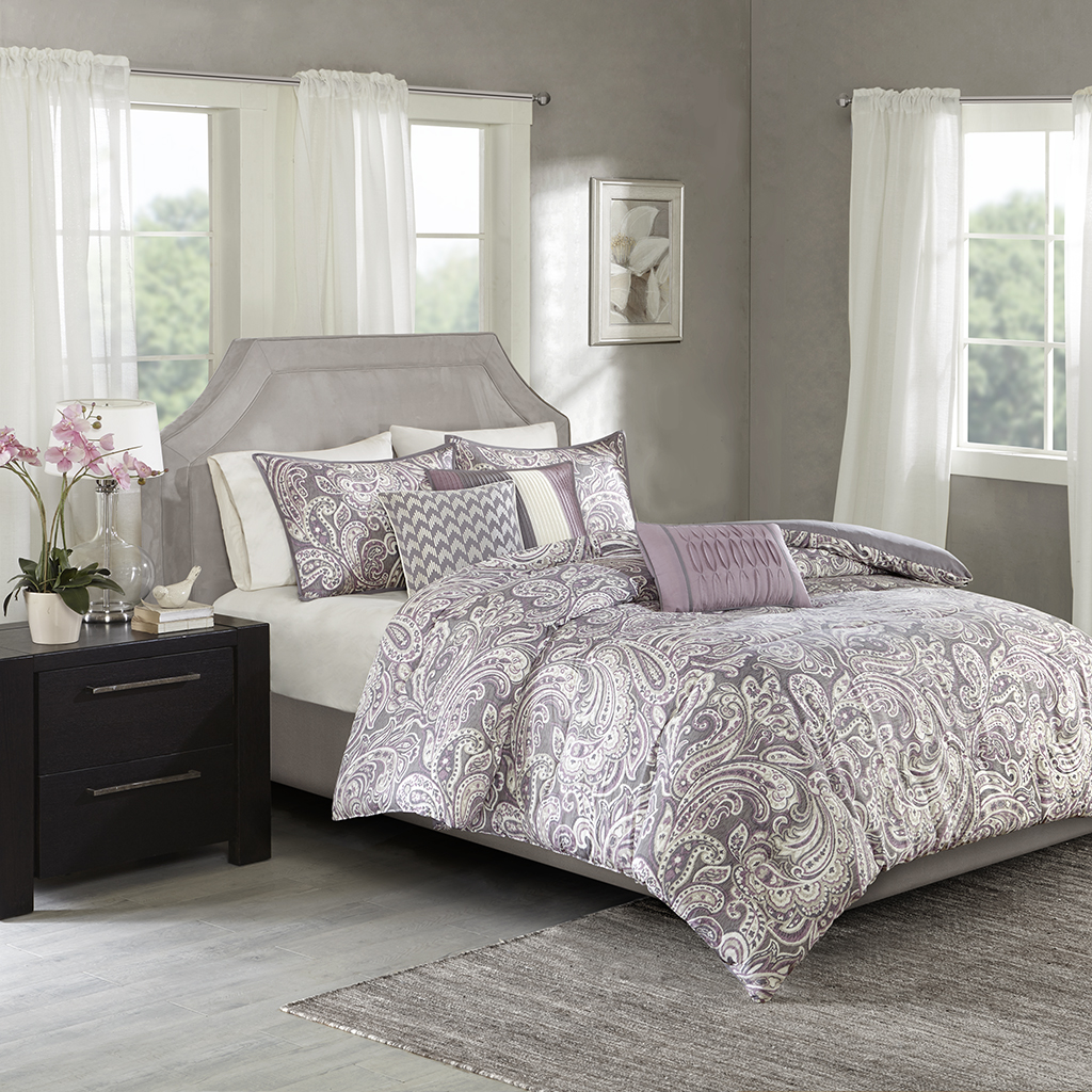 

Madison Park - Gabby 6 Piece Duvet Cover Set - Purple - Full/Queen