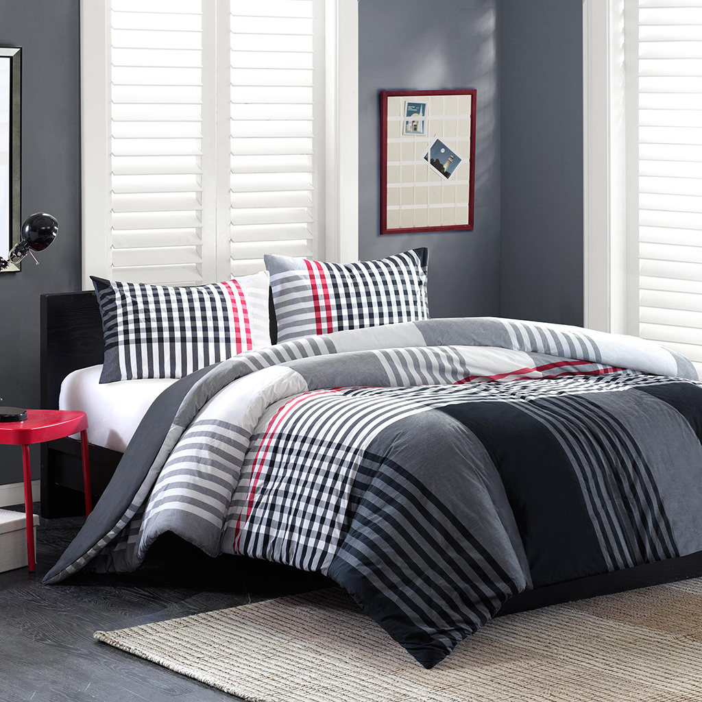 

INK+IVY - Blake Duvet Cover Set - Black - Twin