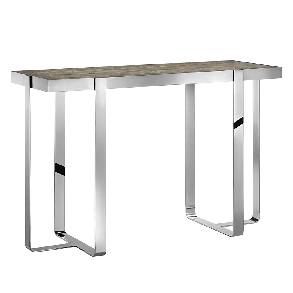 

Madison Park - Lynn Console Table - Oak/Chrome - See below