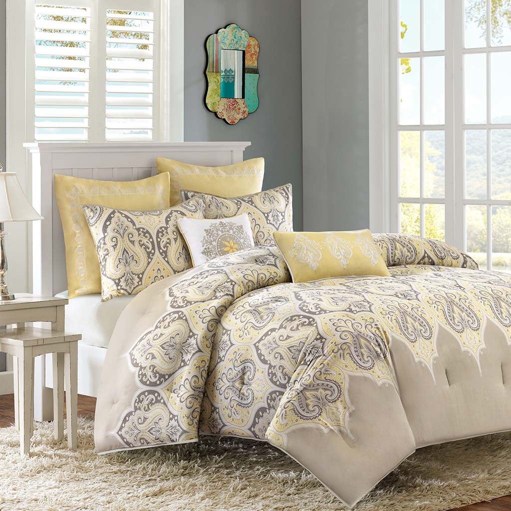 

Madison Park - Nisha Comforter Set - Yellow - Twin