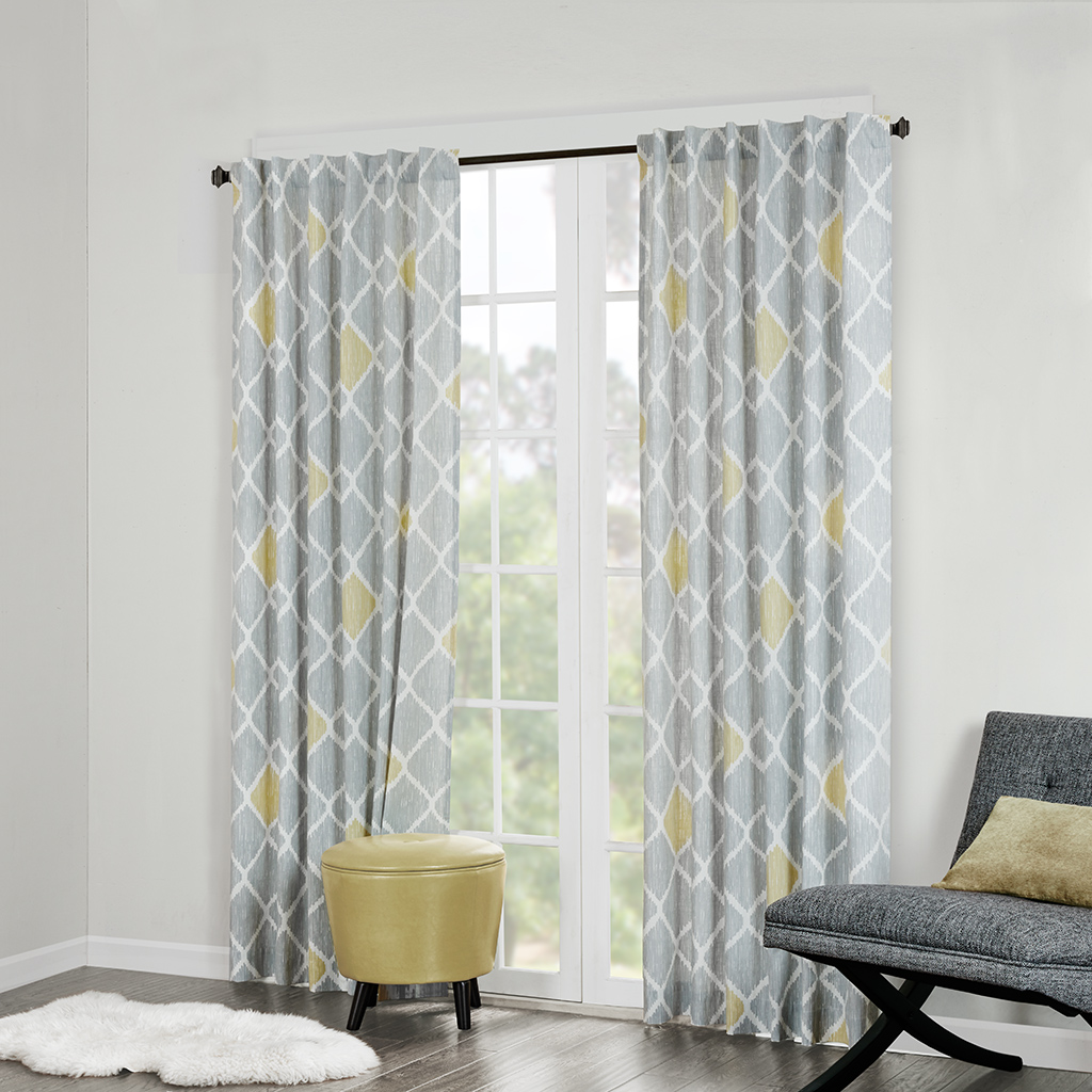 

INK+IVY - Nile Diamond Geo Cotton Printed Panel - Yellow - 84" Panel
