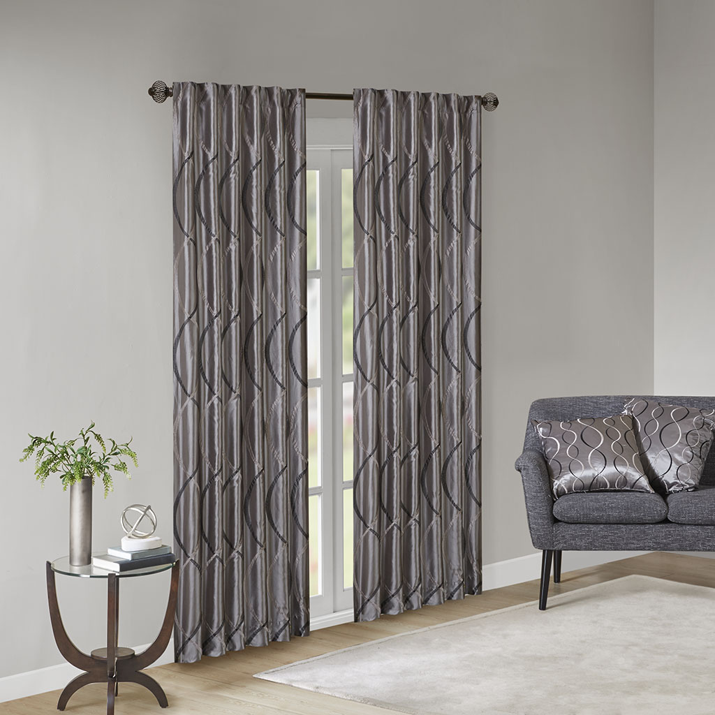 

Madison Park - Serendipity Window Panel - Charcoal - 95" Panel