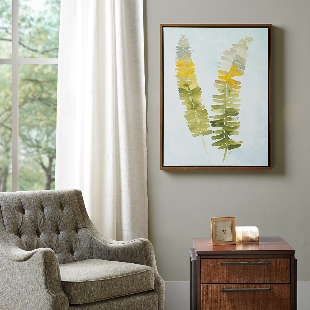 

Madison Park Signature - Stunning Fern Heavy Roll Gel Coat Canvas with Frame - Green - See below
