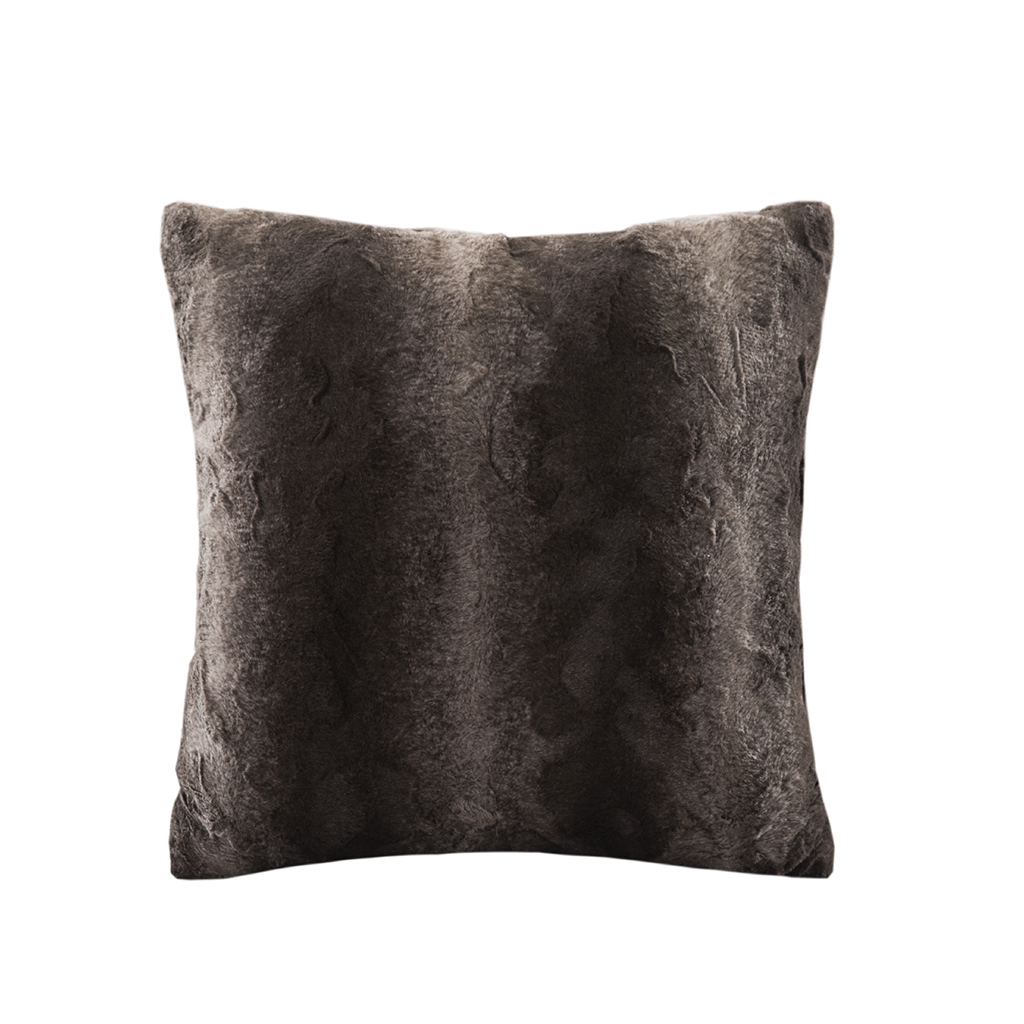 

Madison Park - Zuri Faux Fur Square Pillow - Brown - 20x20