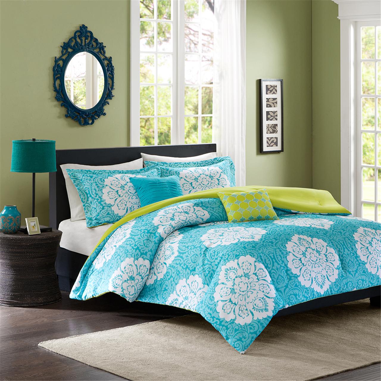 

Intelligent Design - Tanya Comforter Set - Blue - King/Cal King