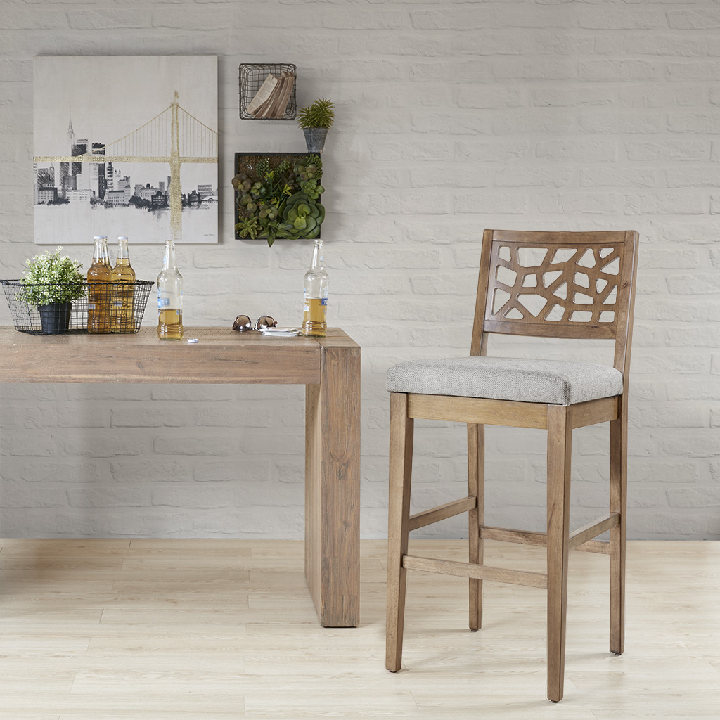 

INK+IVY - Crackle Barstool - Light Grey - See below