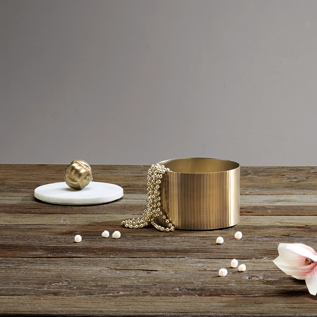 

Madison Park - Kayden Canister with Marble Top - Brass - Small