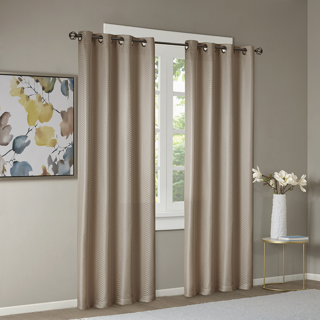 

Madison Park Essentials - Fosse Jacquard Window Panel Pair - Tan - 50x84